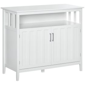 Sideboard Buffet Cabinet with 2 Doors and Adjustable Shelves, Console Table, White