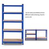 Blue Heavy Duty Metal Wood 5 Tier Adjustable Shelving Unit