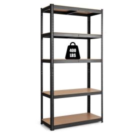 Black Heavy Duty 60-inch 5 Tier Adjustable Shelving Unit