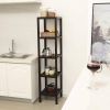 Bamboo Wood 4-Shelf Storage Unit