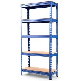 Navy Blue Heavy Duty 60 inch Adjustable 5-Shelf Metal Storage Rack