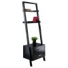 Modern Black 2 Drawer Shelf with Leaning Ladder