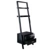 Modern Black 2 Drawer Shelf with Leaning Ladder