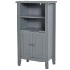 Gray 2 Tier Shelf Storage Cabinet