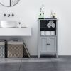 Gray 2 Tier Shelf Storage Cabinet