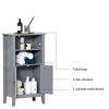 Gray 2 Tier Shelf Storage Cabinet