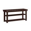 Espresso Brown Wood 2-Shelf Shoe Rack Storage Bench