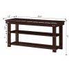 Espresso Brown Wood 2-Shelf Shoe Rack Storage Bench
