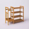 Bamboo Shoe Rack Bench with Umbrella storage