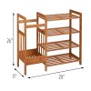 Bamboo Shoe Rack Bench with Umbrella storage