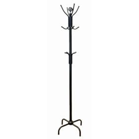 Two Tier Black Metal Coat Rack