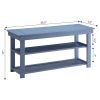 Wood 2-Shelf Shoe Rack Storage Bench