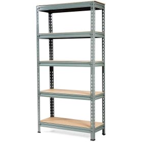 Gray Heavy Duty 60 inch Adjustable 5-Shelf Metal Storage Rack