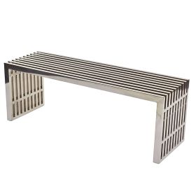 Mid-Century Modern Stainless Steel Accent Bench