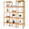 4-Shelf Bamboo Wood Shelving Unit
