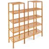 4-Shelf Bamboo Wood Shelving Unit