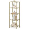 Gold 4-shelf Metal Frame Glass Shelving Unit