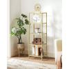 Gold 4-shelf Metal Frame Glass Shelving Unit
