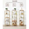 Gold 4-shelf Metal Frame Glass Shelving Unit