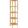 4-Shelf Natural Bamboo Wooden Shelving Unit