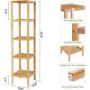 4-Shelf Natural Bamboo Wooden Shelving Unit