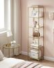 Narrow Glass Shelf Storage Unit in Gold
