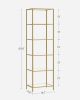 Narrow Glass Shelf Storage Unit in Gold