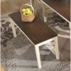 Wooden Bench in White and Brown Finish