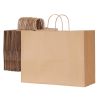 Kraft Paper Bags with Handles, 100Pcs 16 x 6 x 12 in, Large Paper Grocery Bags, Reusable & Recycled Take-Out Sacks, Plain Party Bag Bulk for Birthday