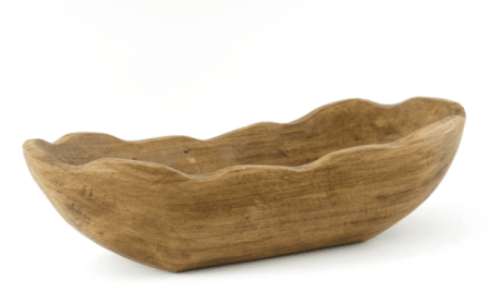Better Homes & Gardens Indoor Carved Mid-Tone Brown Wood Decorative Dough Bowl