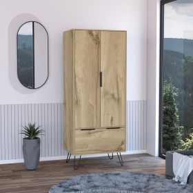 Begonia Closet, One Drawer, Double Door Cabinet , Hairpin Legs