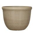 Better Homes & Gardens Tatum Recycled Resin Planter, 15.8-Inch Decorative Round Pot, Khaki Chino, Indoor/Outdoor Use