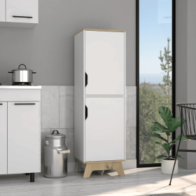 Dahoon Single Kitchen Pantry Double Doors Cabinets, Four Shelves