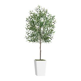 Artificial 6 ft. Olive Tree with Pot and Moss