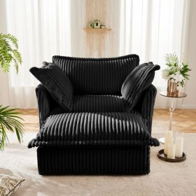 Deep Seat Armchair with Ottoman and 2 Matching Pillows