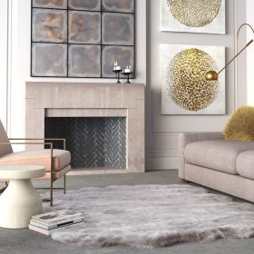 Gloss Brown Faux Fur Area Rug