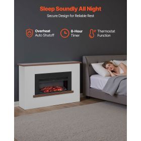 65.5 inch Freestanding Fireplaces, 1500W 5120BTU Fake Electric Fireplace Stove Heater with Mantel, Overheating Protection, Adjustable Flames,Timer