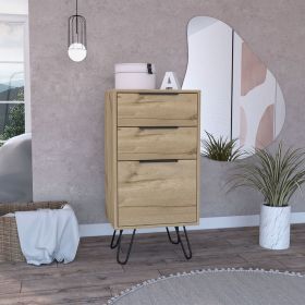Begonia Light Dresser, Superior Top,Three Drawers, Hairpin Legs