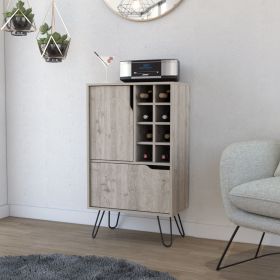 Thorndike 8-Bottle Rectangle Bar Cabinet Light Oak