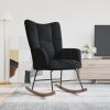 Rocking Chair Black Velvet (100% polyester), solid rubberwood, steel