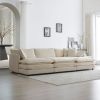 Comfortable Deep Seat Reversible Modular 6 Seater Sectional Super Soft Sofa U Shaped Sectional Couch with 3 Ottomans