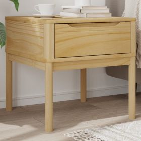 Accent Solid Wood Pine Table, Wax Brown 21.7"x21.7"x21.3"