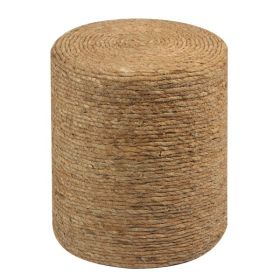 Ottoman Poof; Natural Seagrass Poufs; Hand Weave Round Footstool; Pouffe Accent Chair; Sitting Braided Footrest W/Jute Cover; Home Decorative Sea