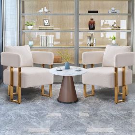 Modern decorative chair, living room side chair with gold metal legs