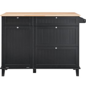 VEVOR Kitchen Island Cart Storage Cabinet with Drawer & Trash Cabinet