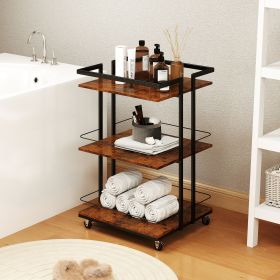 Multi-tier Cart with Universal Wheels and Iron Rail