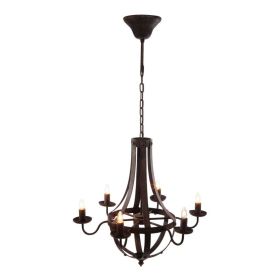 6 - Light Metal Chandelier, Hanging Light Fixture with Adjustable Chain