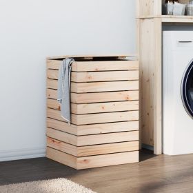 Laundry Basket 17.3"x17.3"x26" Solid Wood Pine