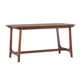 Mid-Century Modern Dining Table with Trestle Base, Walnut Veneer
