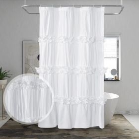White Ruffle Shower Curtain 72 x 36 inches